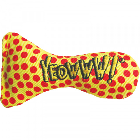 Игрушка для кошек ROSEWOOD мягкая с кошачьей мятой "Рыбка YEOWWW", жёлтая в крапинку
