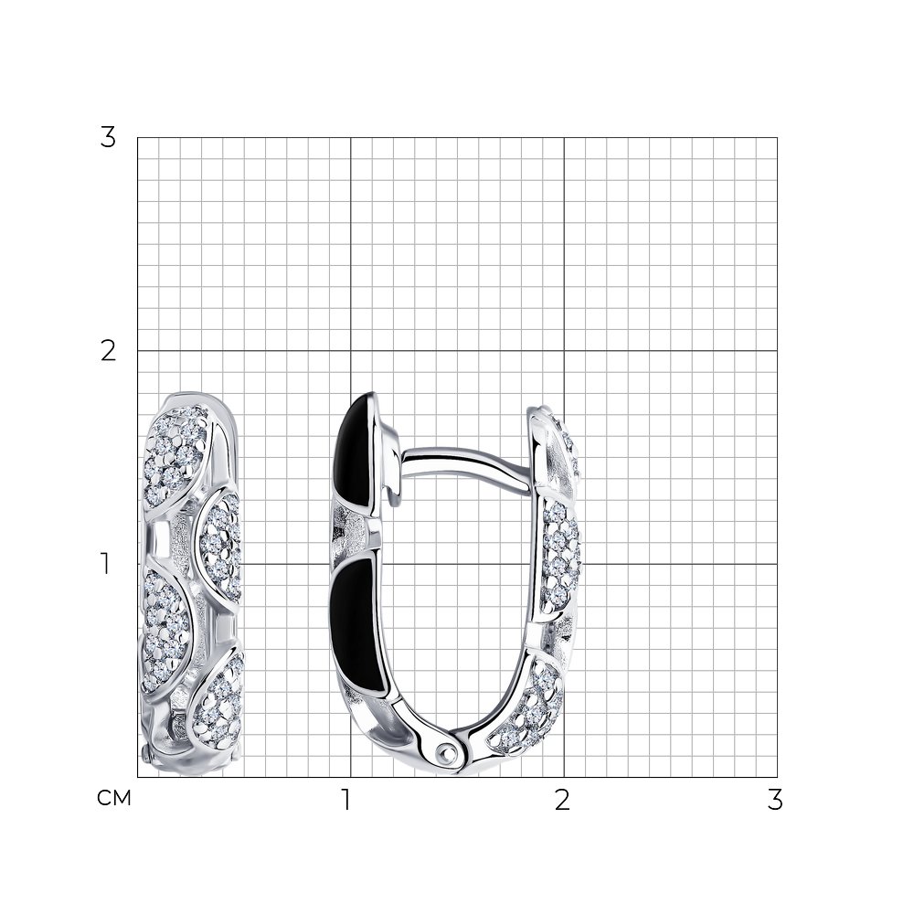 Серьги из серебра с фианитом SOKOLOV 94024150