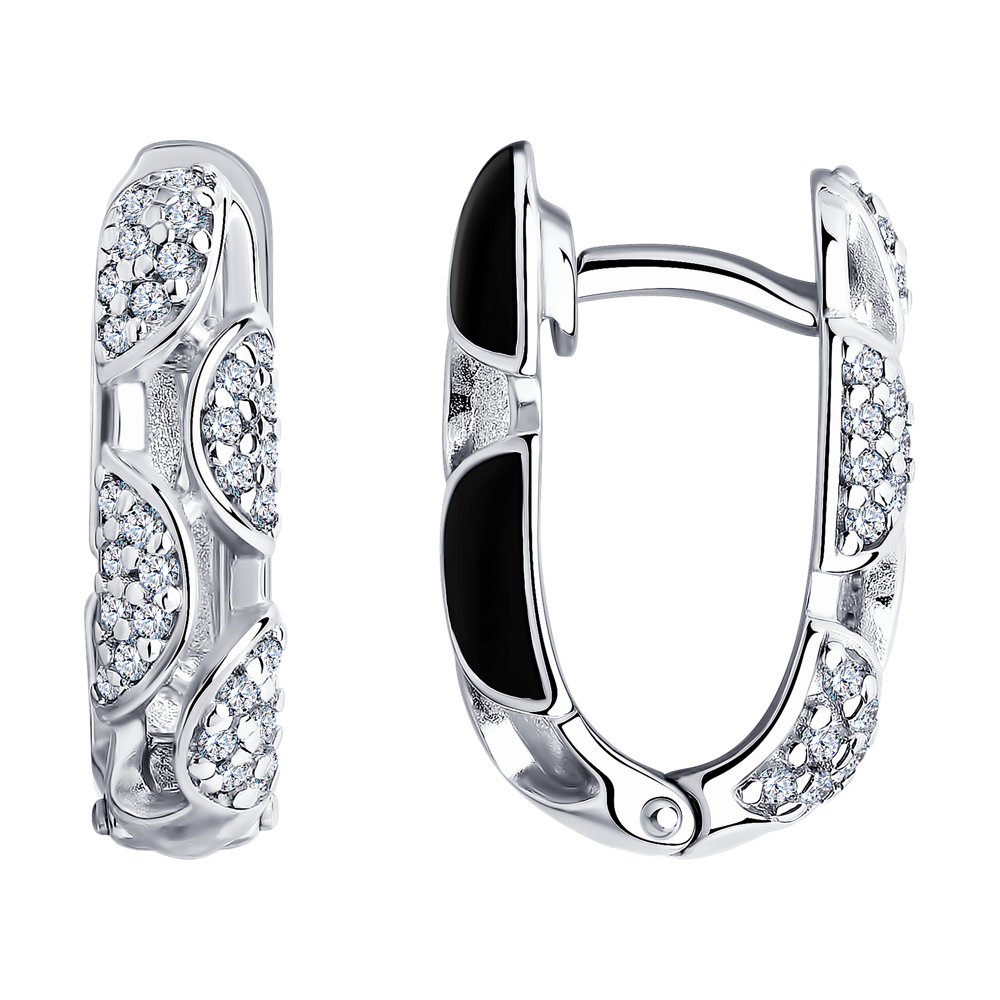 Серьги из серебра с фианитом SOKOLOV 94024150