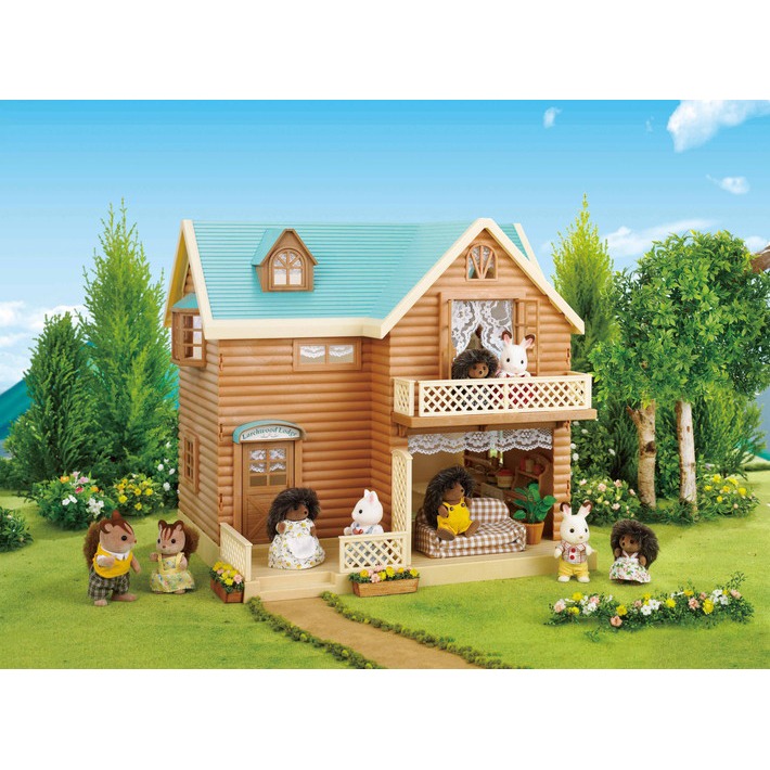 Набор домика. Sylvanian Families Larchwood Lodge. Сильвания Фэмили бревенчатый дом. Sylvanian Families бревенчатый дом. Sylvanian Family Larchwood Lodge комплектация.