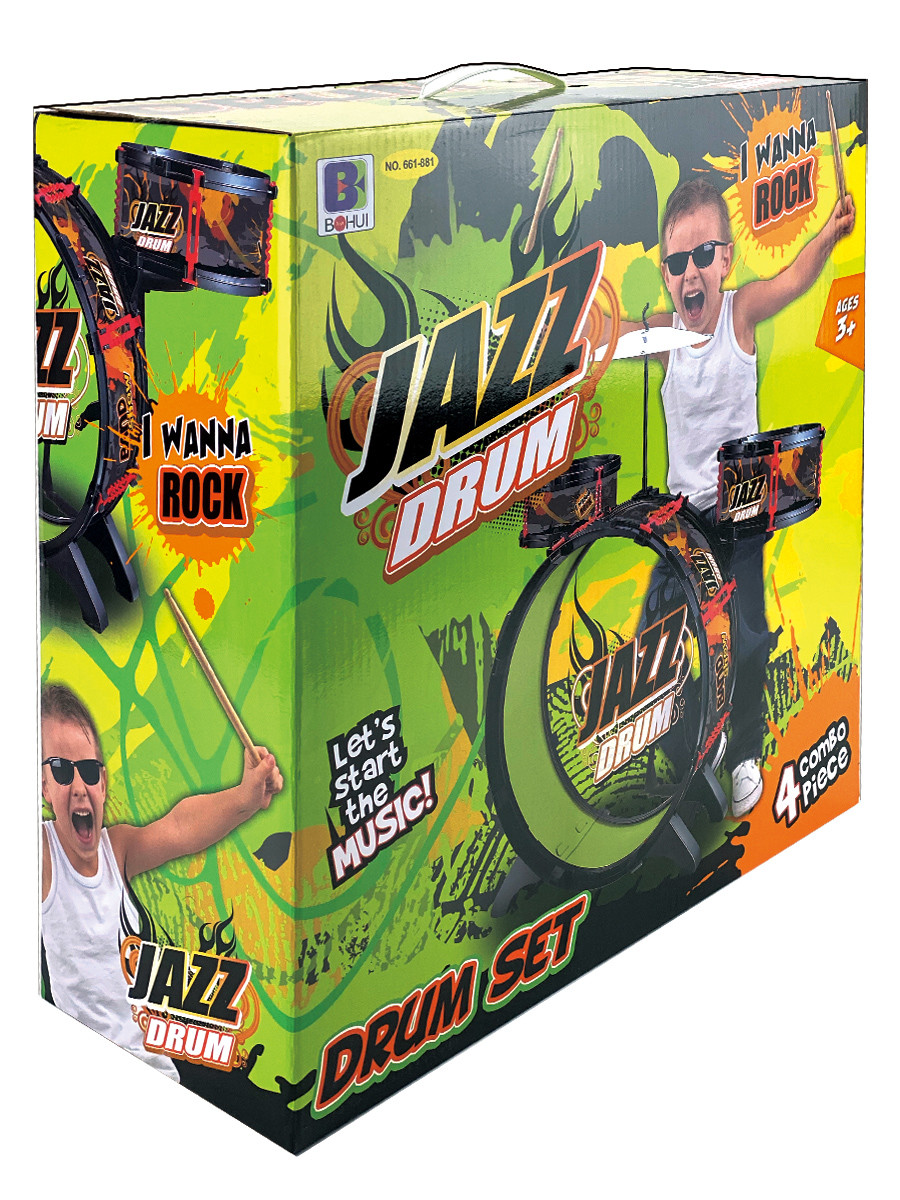 Купить музыкальная игрушка Город Игр Ударная установка Music Jazz  GN-8083/зеленый, цены на Мегамаркет | Артикул: 100030307781