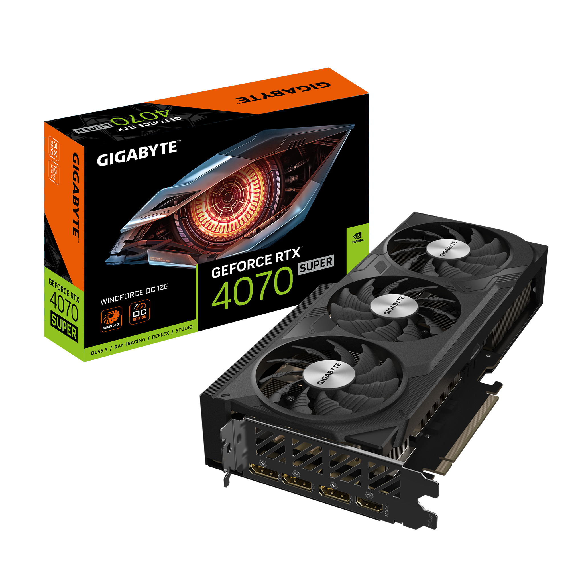 Видеокарта GIGABYTE NVIDIA GeForce RTX 4070 SUPER WINDFORCE OC, купить в Москве, цены в интернет-магазинах на Мегамаркет