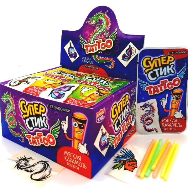 Карамель Канди клаб мягкая супер стик с тату 40 шт по 5 г – купить в ...