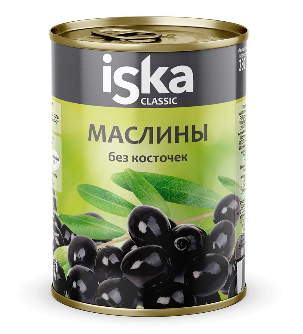 Маслины черные без косточки ISKA 300мл - купить в Мегамаркет Москва Пушкино, цена на Мегамаркет