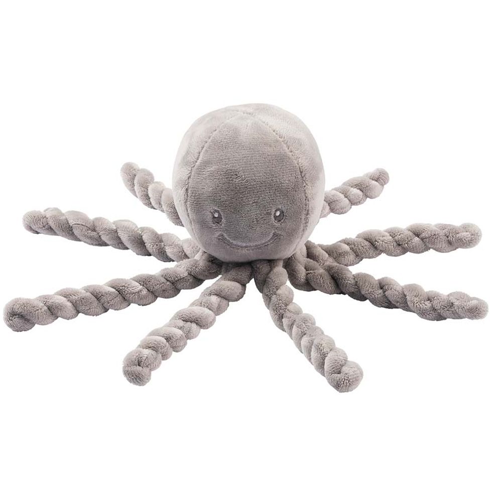 Купить игрушка мягкая Nattou Musical Soft toy Lapidou Octopus Осьминог grey  877558, цены на Мегамаркет