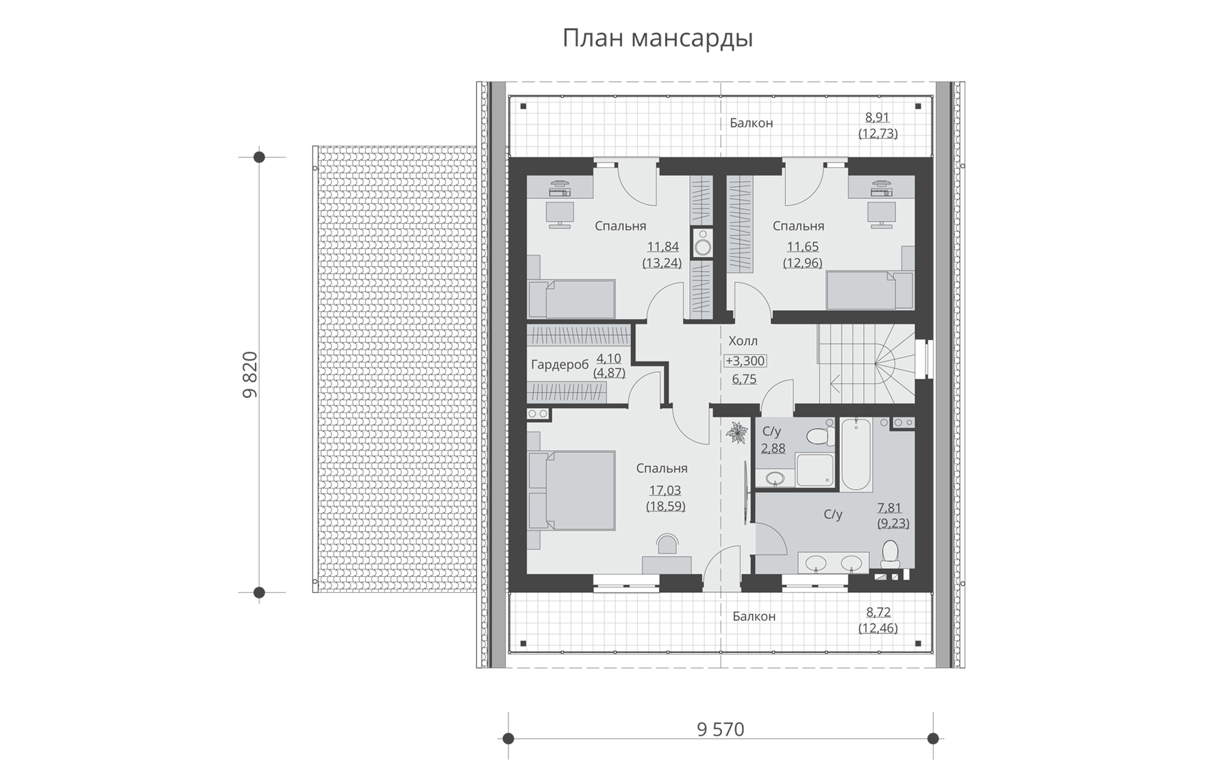 Планировка мансардного этажа HeatProf.ru