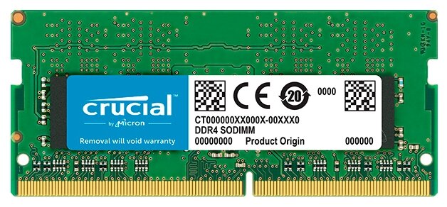 Оперативная память Crucial 8Gb DDR4 3200MHz SO-DIMM (CT8G4SFS832A), купить в Москве, цены в интернет-магазинах на Мегамаркет