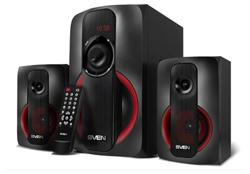 Колонки компьютерные Sven MS -304 Red/Black (SV-015602), купить в Москве, цены в интернет-магазинах на Мегамаркет