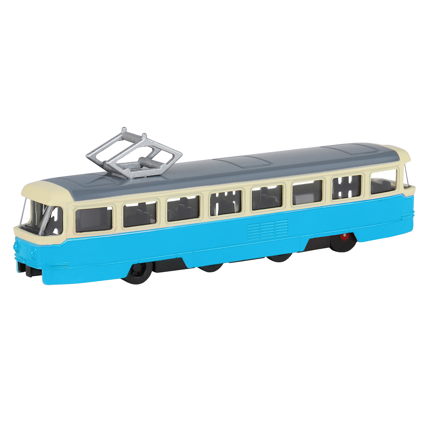 Трамвай Автопанорама, 1/90, бело-синий, инерционный JB1251424
