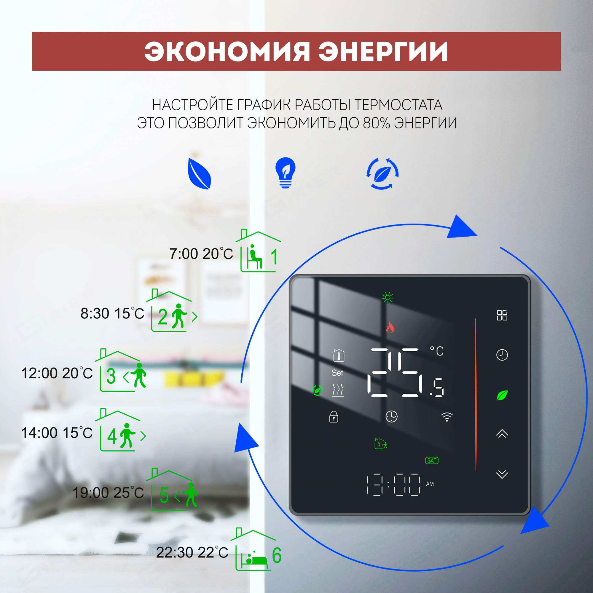 Умный Wi-Fi термостат (терморегулятор) с Алисой, diip, 10020 купить в  интернет-магазине, цены на Мегамаркет