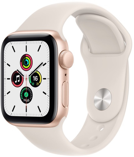 Смарт-часы Apple Watch SE GPS, 40mm Gold with Starlight Sport Band, купить в Москве, цены в интернет-магазинах на Мегамаркет