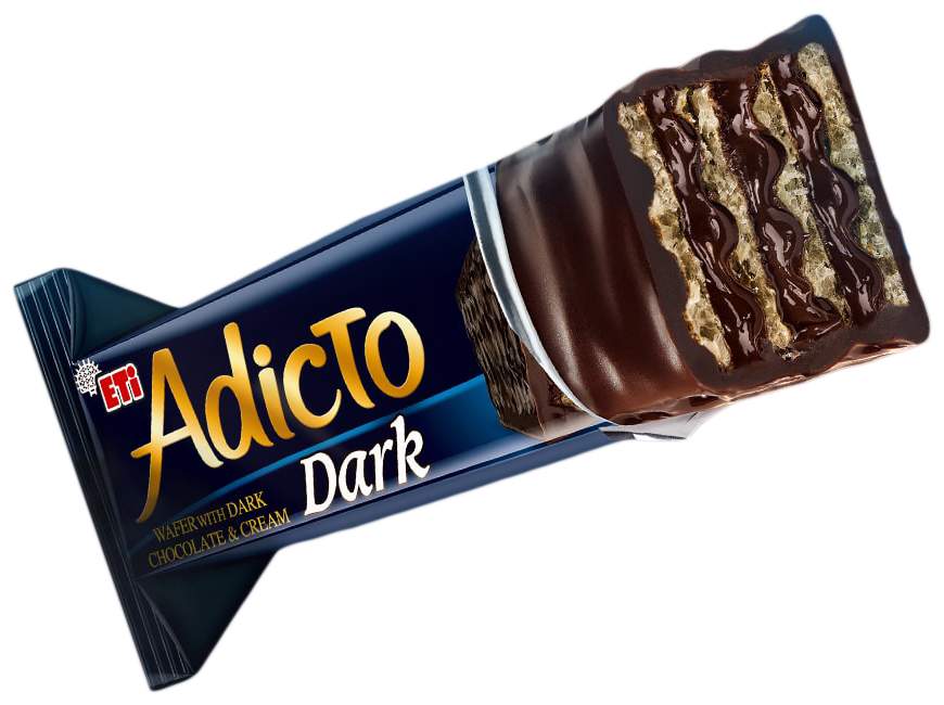 Вафли ETi Adicto Dark темный шоколад какао-крем 50 г