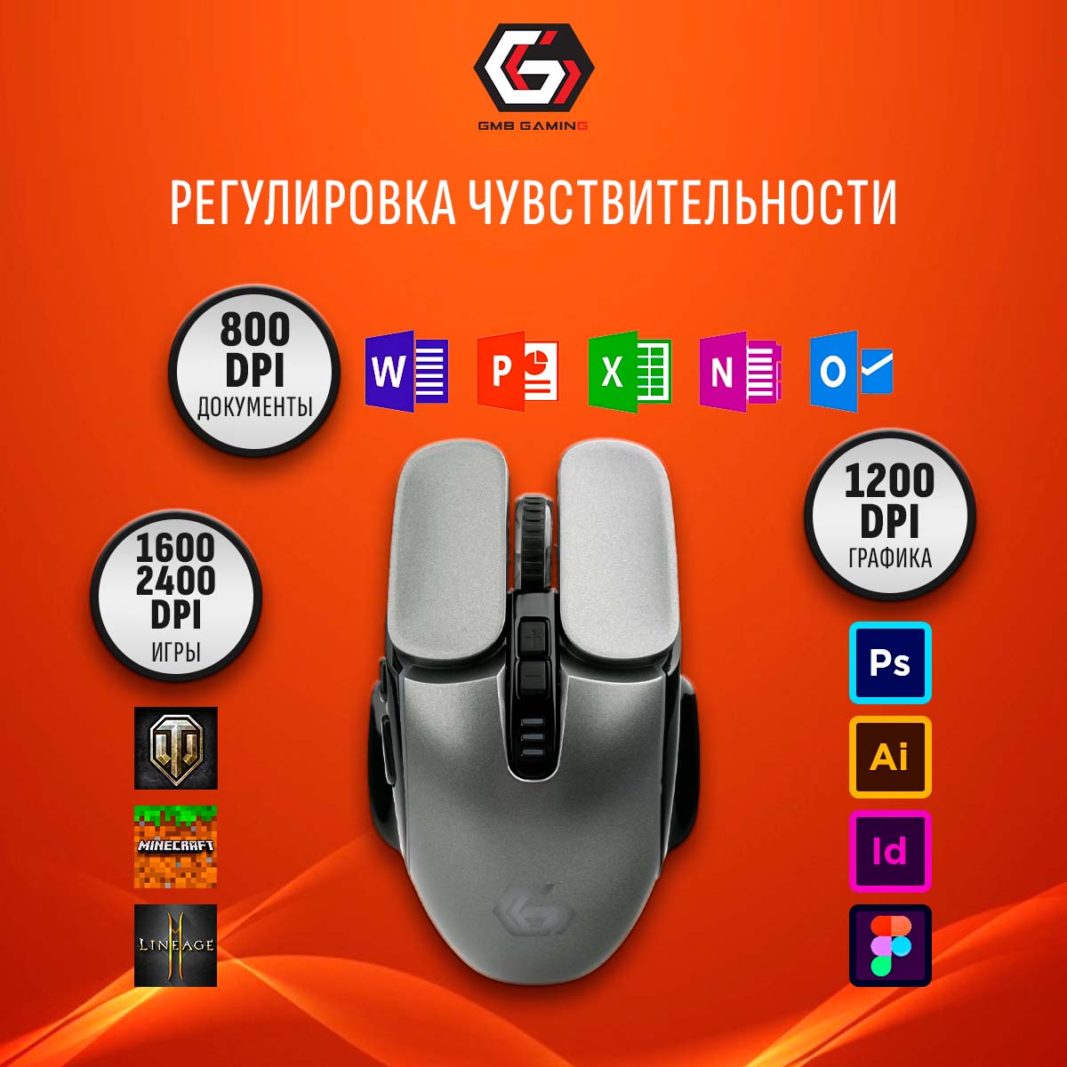 Беспроводная игровая мышь Gembird MGW-500 серый - отзывы покупателей на  маркетплейсе Мегамаркет | Артикул: 600006827420