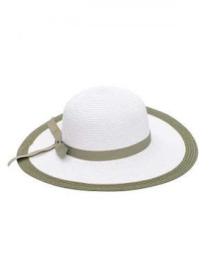 Шляпа женская Labbra Like LL-Y11007 белая/пыльно-зеленая р.56-57