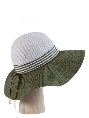 Шляпа женская Labbra Like LL-Y11009 белая/пыльно-зеленая р.56-57