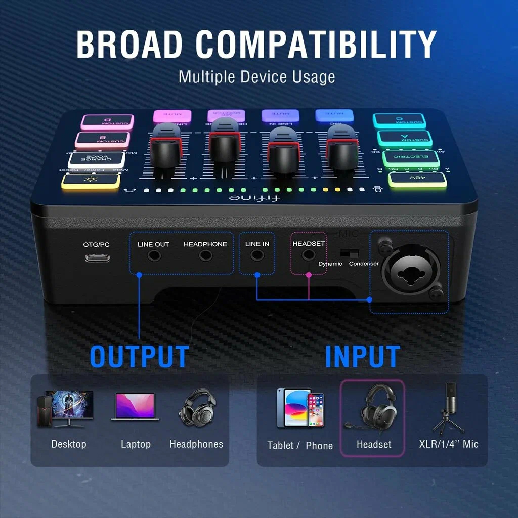 Fifine mixer sc3. Микшер fifine mixer sc3 (black). fifine mixer sc1. как правильно настроить fifine mixer sc3.