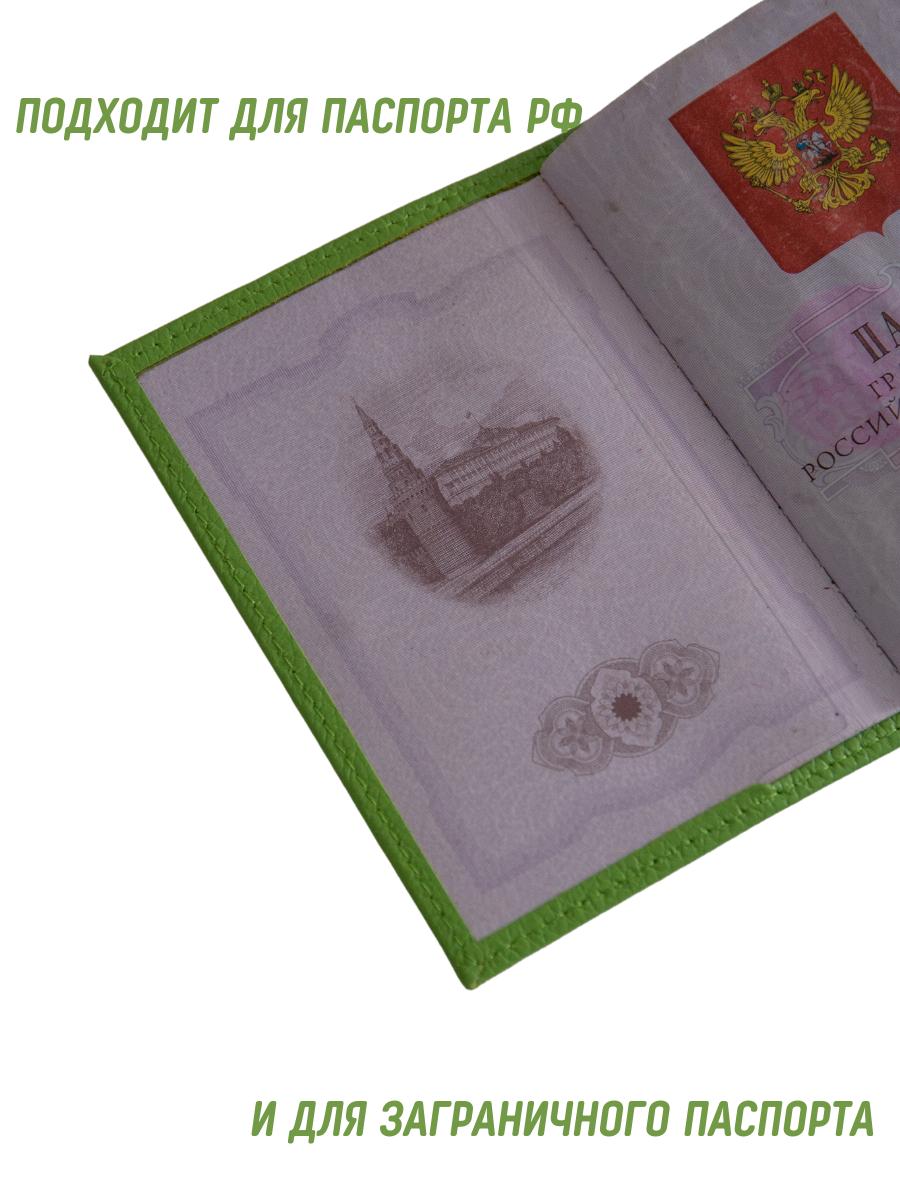 Обложка для паспорта унисекс V&P 01 салатовая