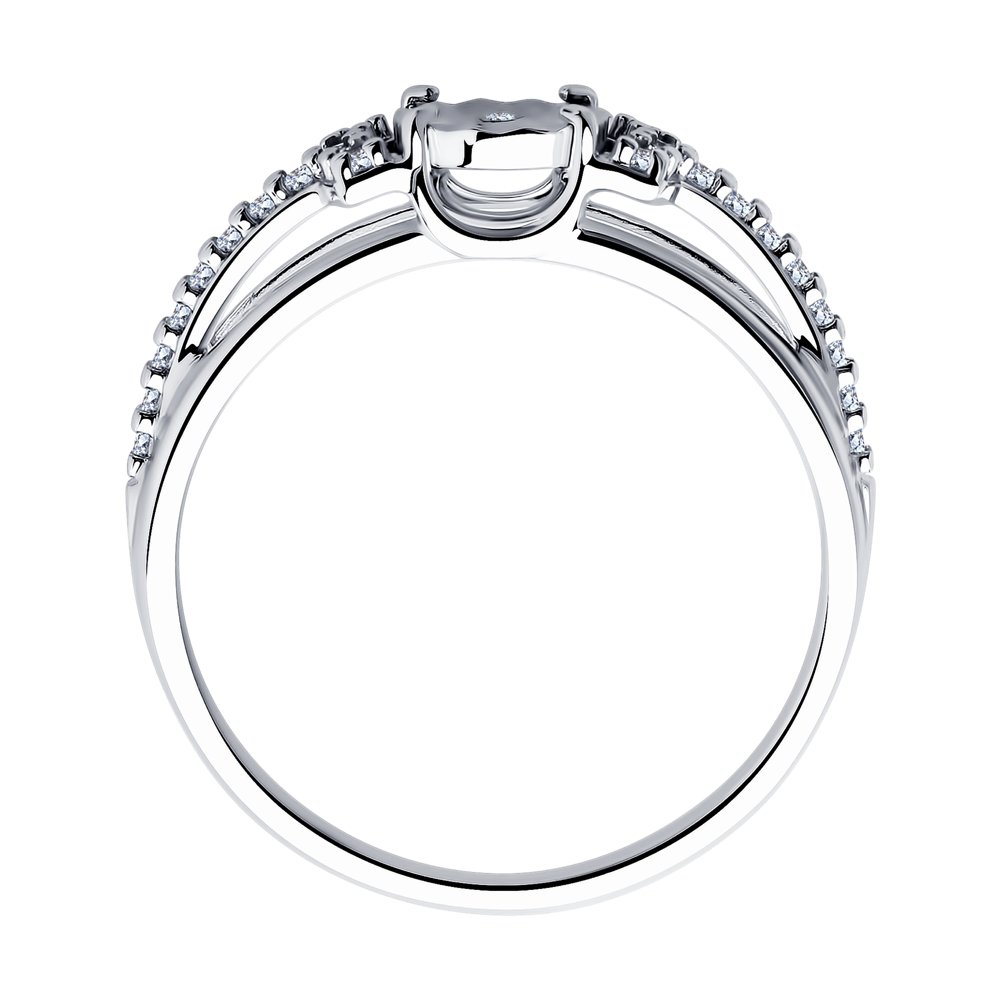 Кольцо помолвочное из серебра с бриллиантом р. 19 SOKOLOV 87010056