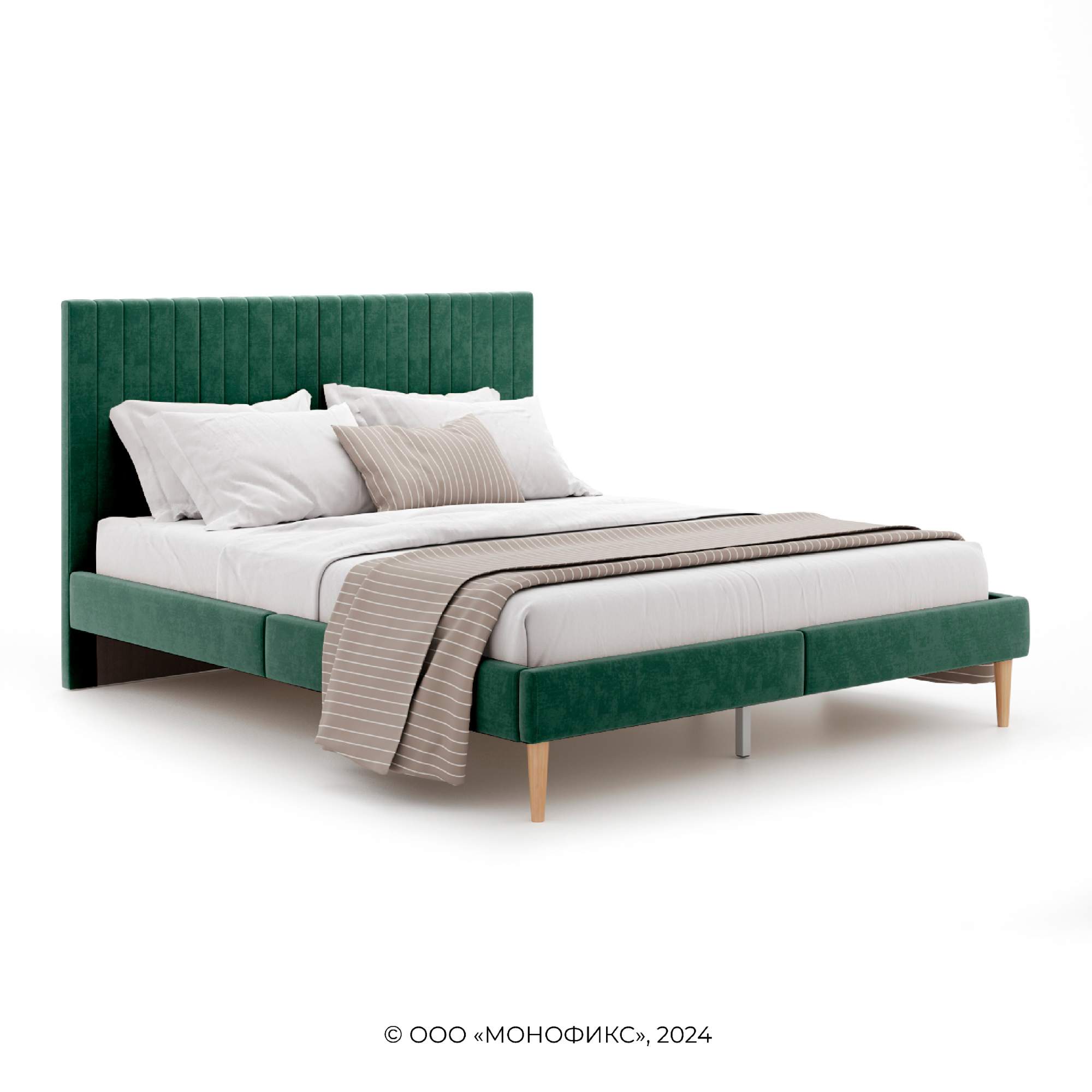 Кровать MONOFIX АММА велюр зеленый, 140х200 - купить в Москве, цены на Мегамаркет | 600015859412