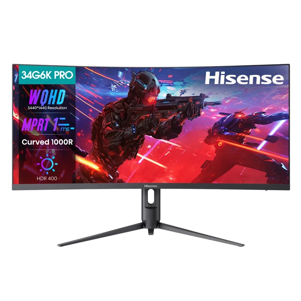 34" Монитор HISENSE 34G6K-PRO черный 180Hz 3440x1440 VA, купить в Москве, цены в интернет-магазинах на Мегамаркет