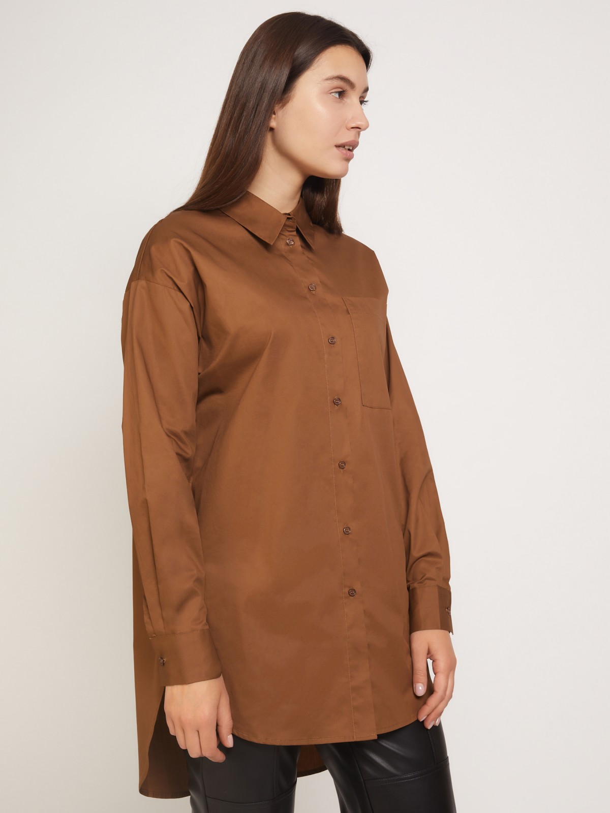 Рубашка женская Zolla 02134117Y071 коричневая XS