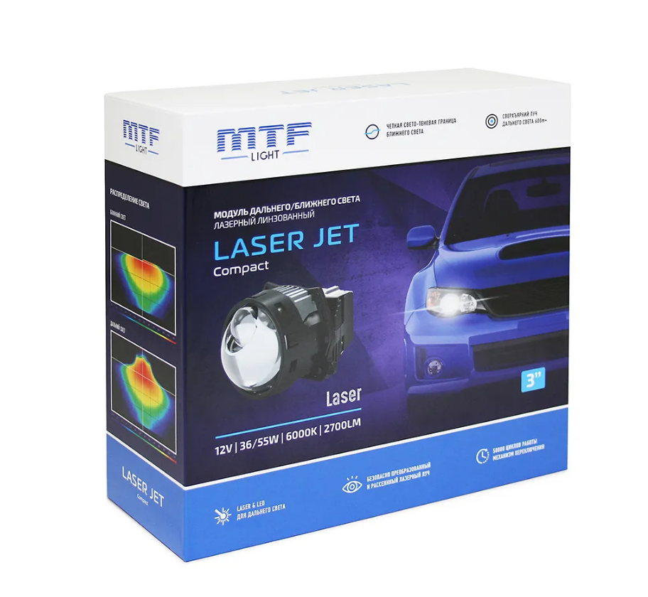 Модули MTF Light лазерно-диодные Bi-LED серия LASER JET Compact,6000 К, - купить в Москве, цены на Мегамаркет | 600013354011