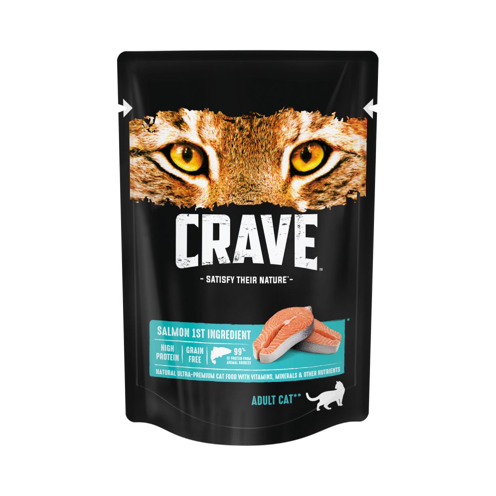 Купить влажный корм для кошек Crave Adult, лосось, 70г, цены на Мегамаркет | Артикул: 600005056013