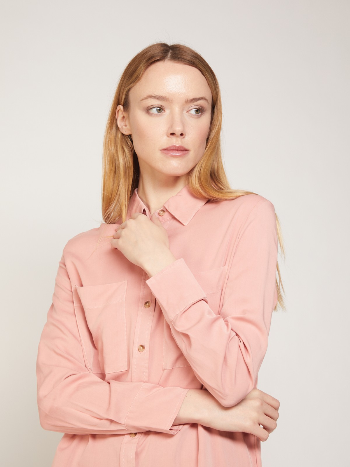 Рубашка женская Zolla 021331159171 розовая XS