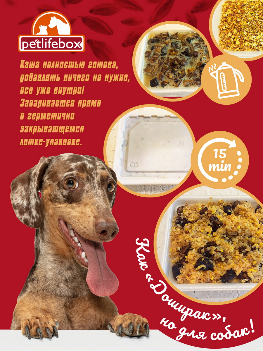 Купить каша для собак petlifebox быстрого приготовления, с говяжим рубцом,  300 г, цены на Мегамаркет | Артикул: 600013862472