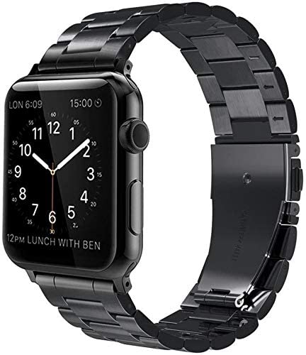 Стальной ремешок QVATRA блочный для смарт-часов Apple Watch 42-44 мм Черный - купить в Toderson, цена на Мегамаркет
