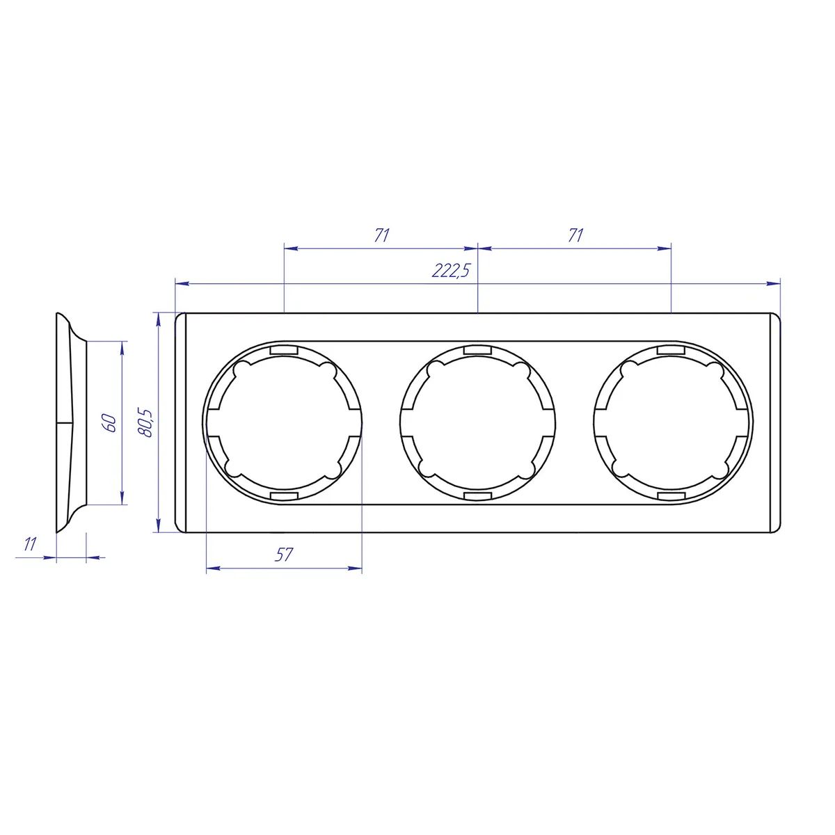 разметка под подрозетник 68 мм. размеры под подрозетники. подрозетник шнайдер 68х45 чертеж. размеры под подрозетники. схема.