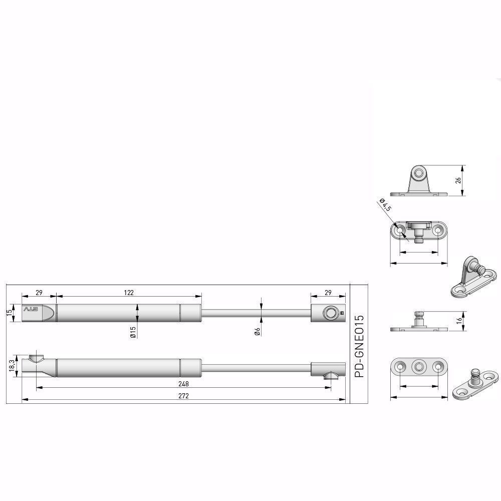 Gtv газлифт 6 кг gtv l 160 мм