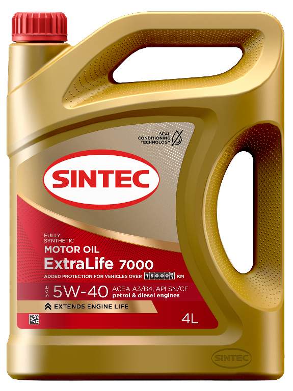 Моторное масло SINTEC синтетическое EXTRALIFE 7000 SAE 5W40 API SL/CF .