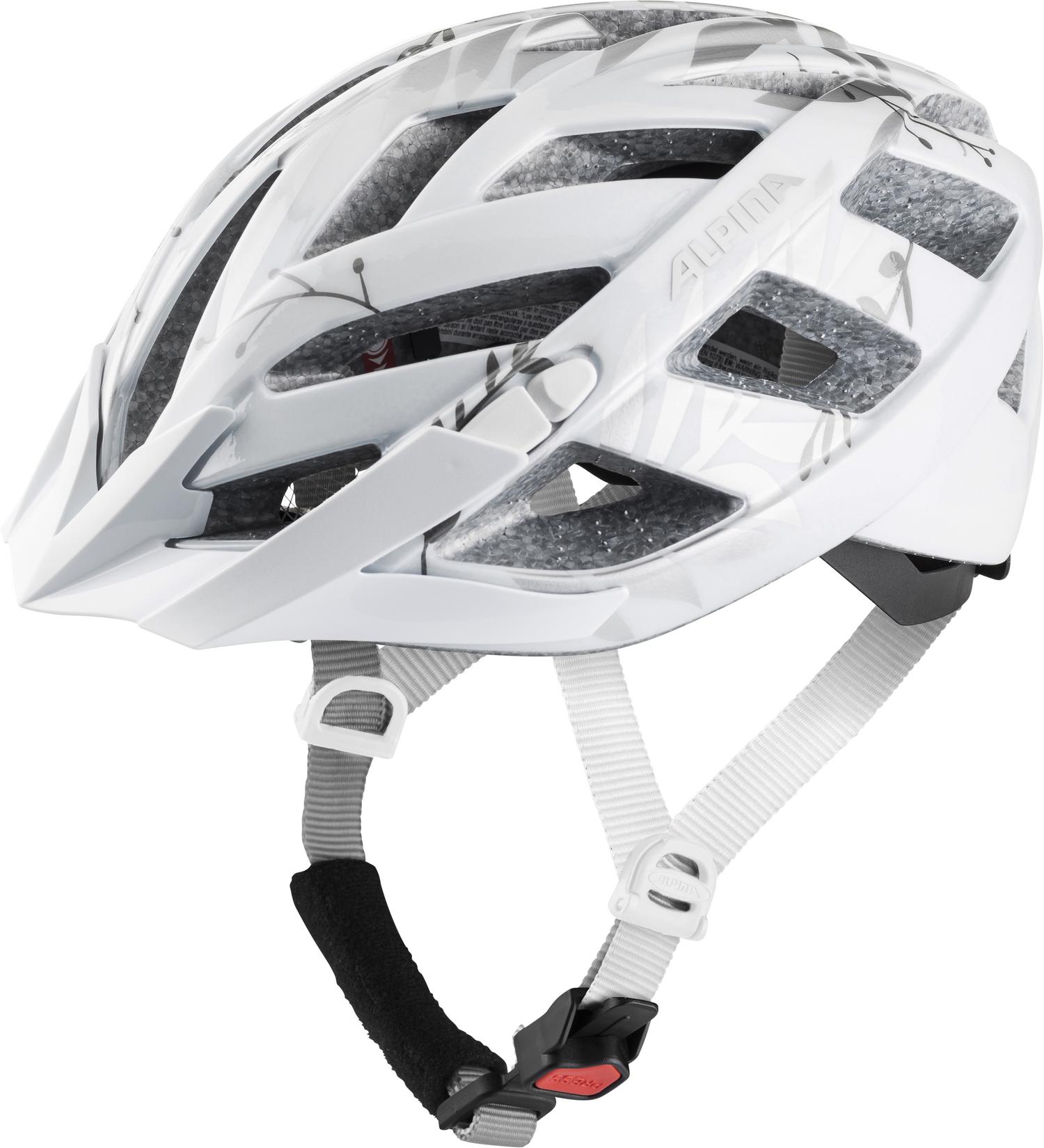 Велосипедный шлем Alpina Panoma 2.0, white/silver leafs gloss, S