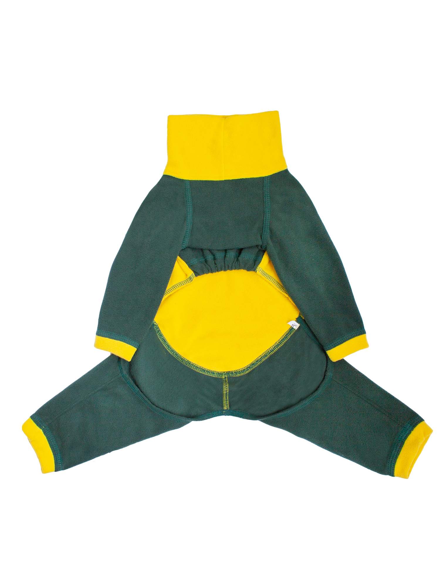 Комбинезон для собак Монморанси, цвет желто-зеленый, флис, длина спины 38 см