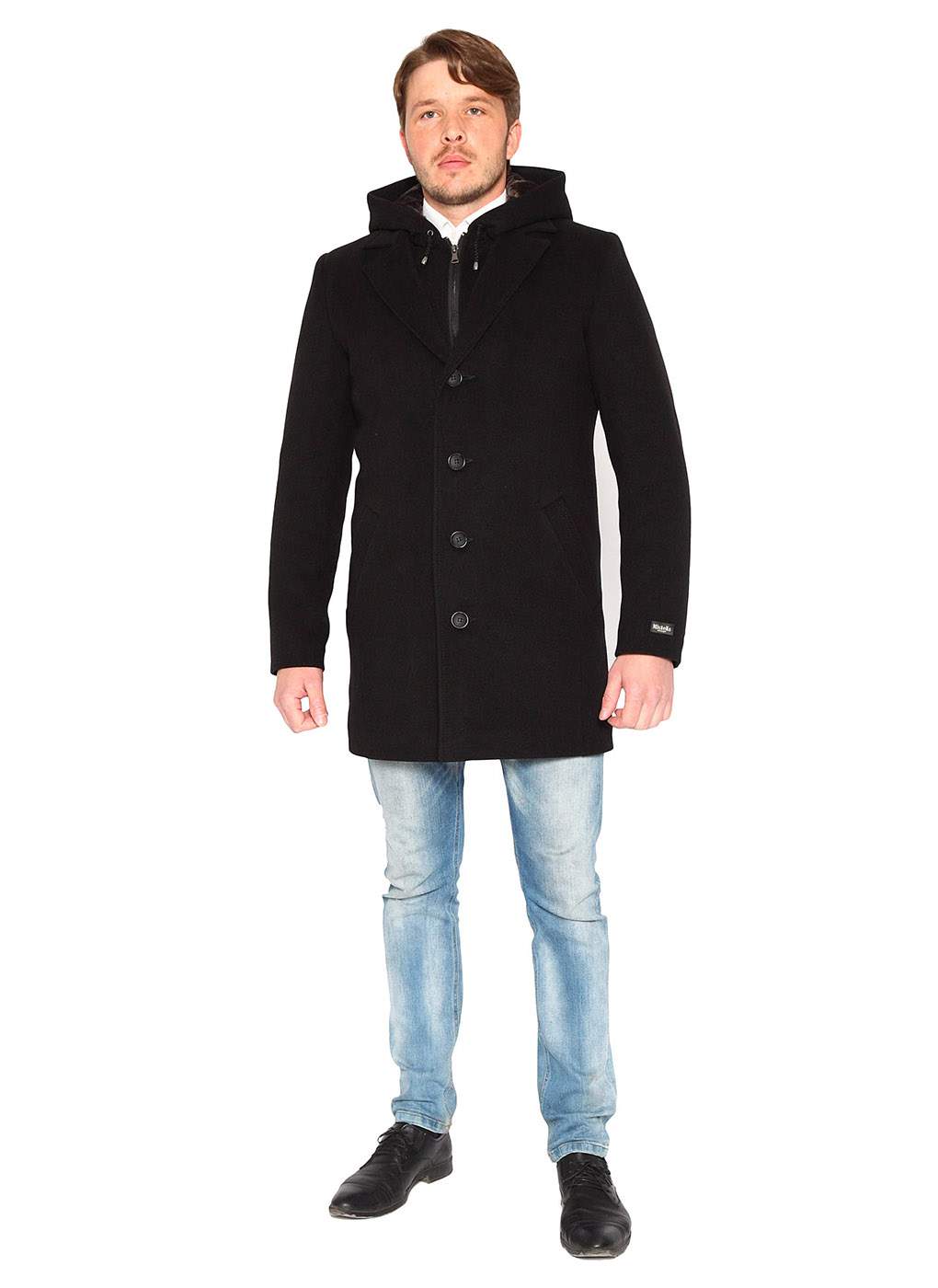 Пальто мужское MISTEKS DESIGN 59021 черное 48 RU