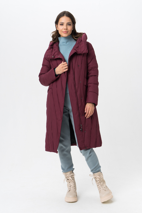 Утепленное пальто женское Tom Farr T4F W3577.29 (210-1) бордовое 46