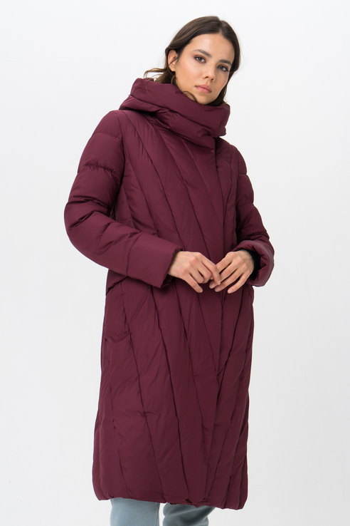 Утепленное пальто женское Tom Farr T4F W3577.29 (210-1) бордовое 46