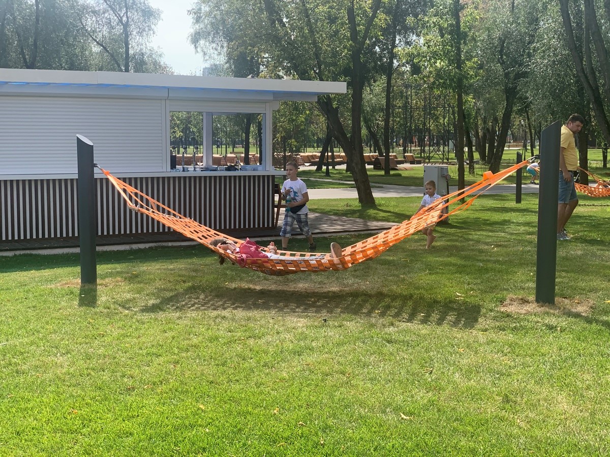 Гамак hammock из армированного каната со стойками для детской площадки