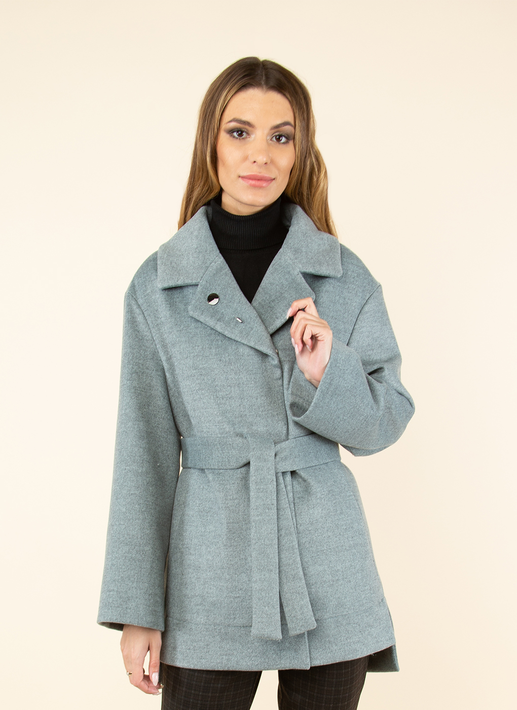 Пальто женское Каляев 45017 зеленое 42 RU