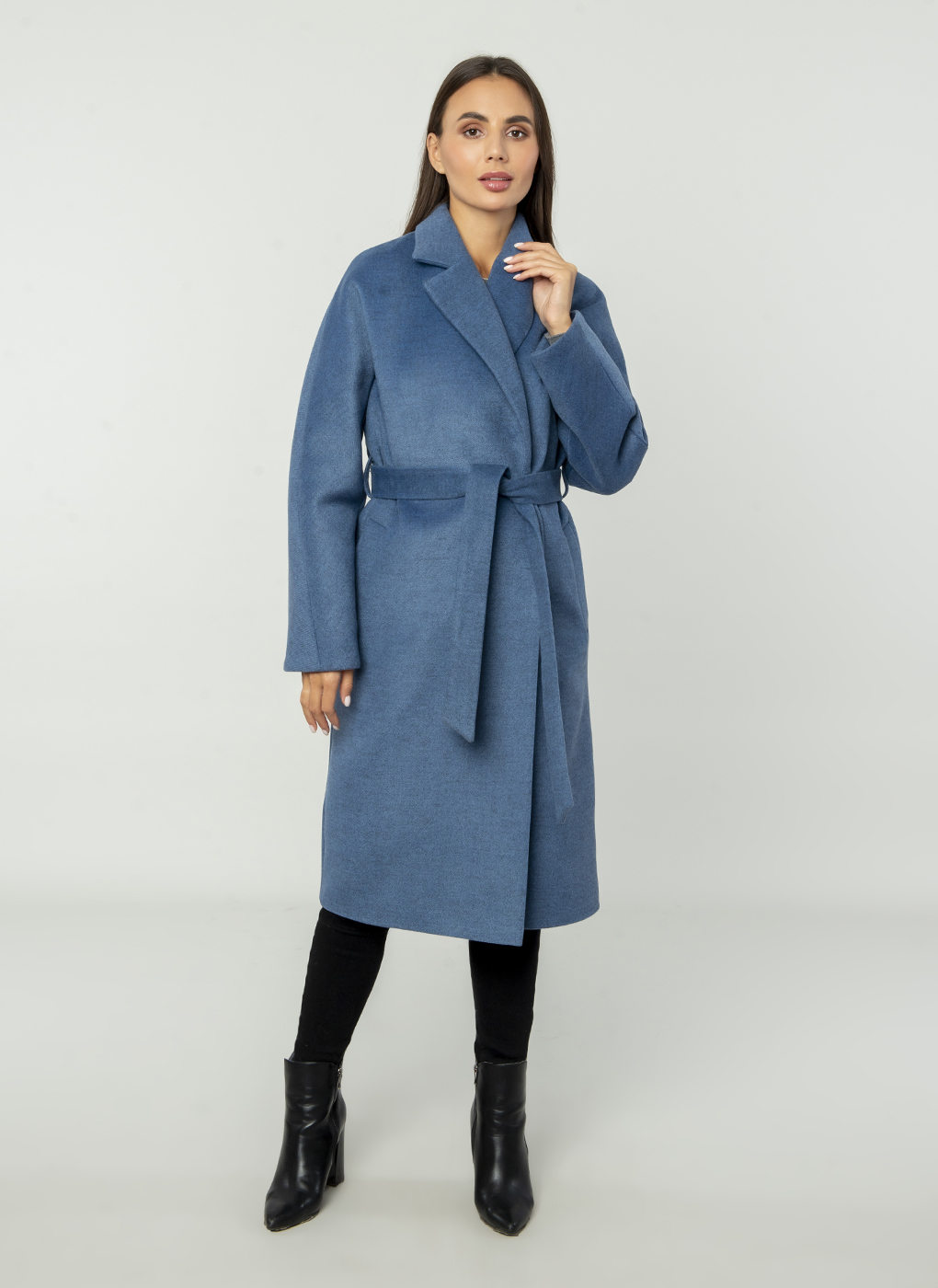 Пальто женское Каляев 54649 синее 44 RU