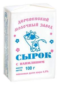 Творожный сырок Деревенский Молочный Завод с ванилином 100 г