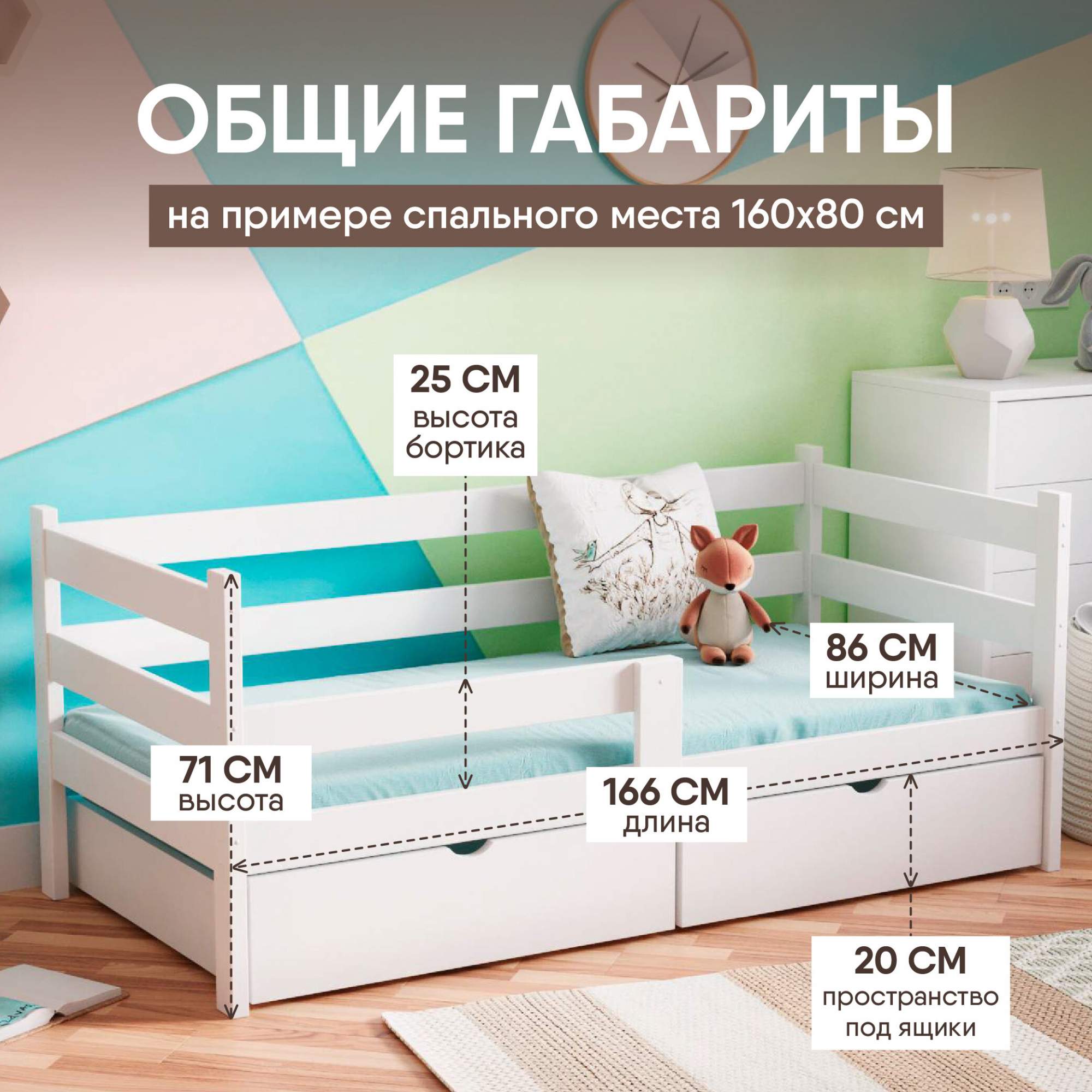 Кровать детская софа SleepAngel Stanley Standart с бортиками от 3 лет  180х90 см, белая – купить в Москве, цены в интернет-магазинах на Мегамаркет