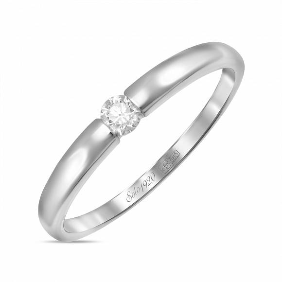 Кольцо из белого золота с бриллиантом р.18 MIUZ Diamonds R01-SOL94-010-G2