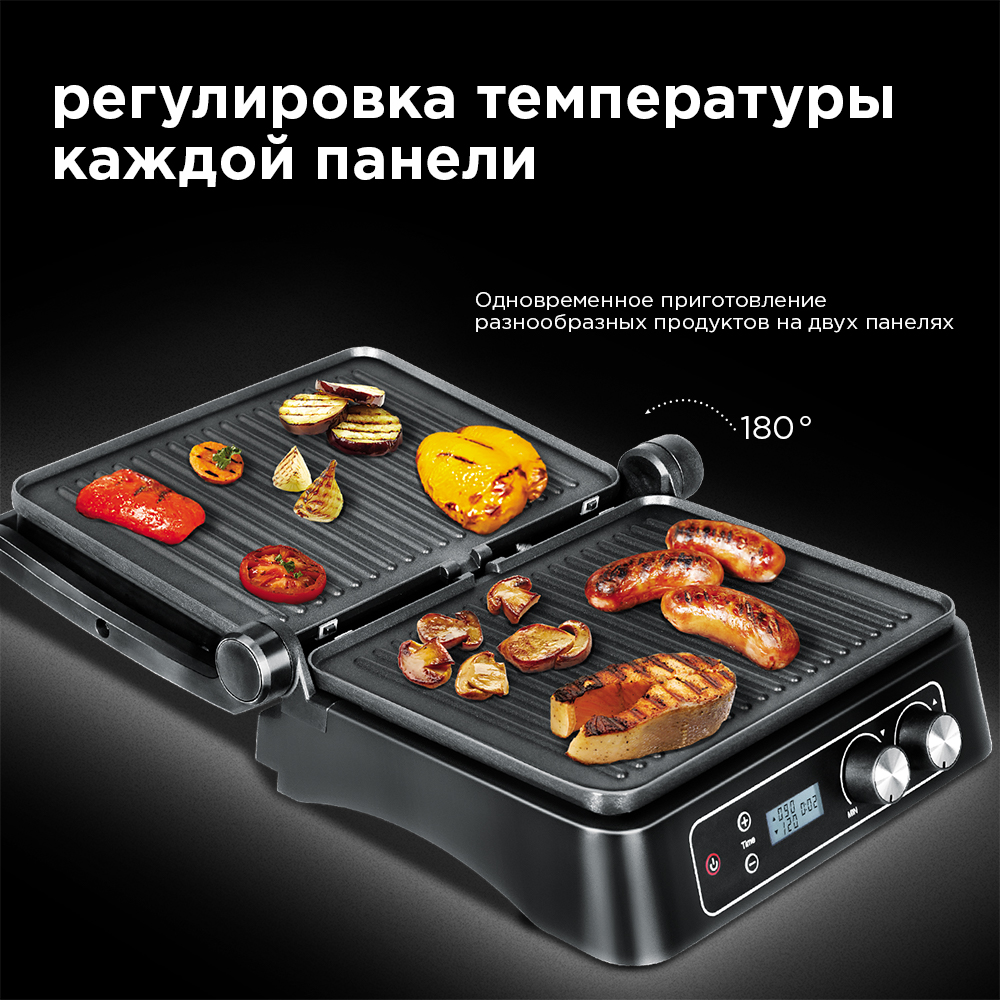 Электрогриль Redmond SteakMaster RGM-M811D Black/Silver, купить в Москве,  цены в интернет-магазинах на Мегамаркет