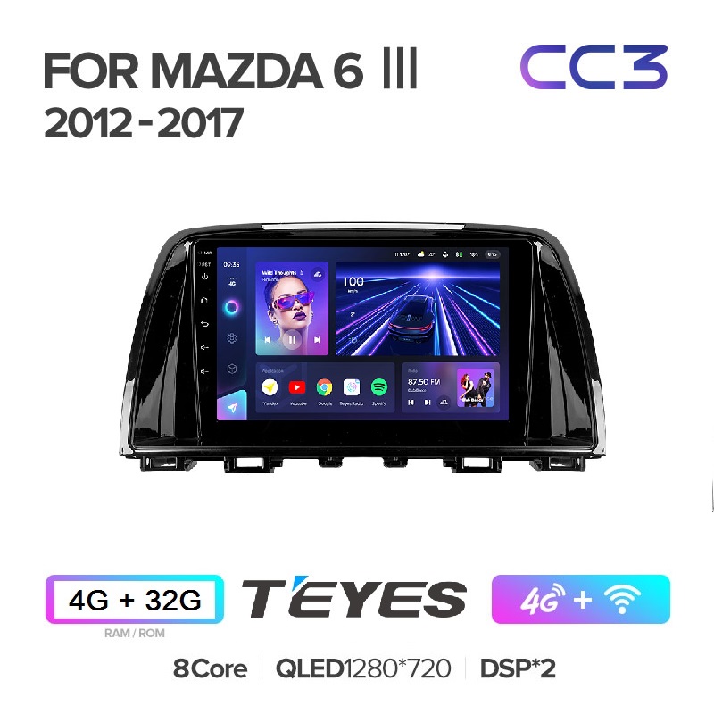 Купить автомагнитола Teyes CC3 4/32Гб Mazda 6 GL GJ 2012 - 2017 ANDROID 10, цены на Мегамаркет | Артикул: 600014480827