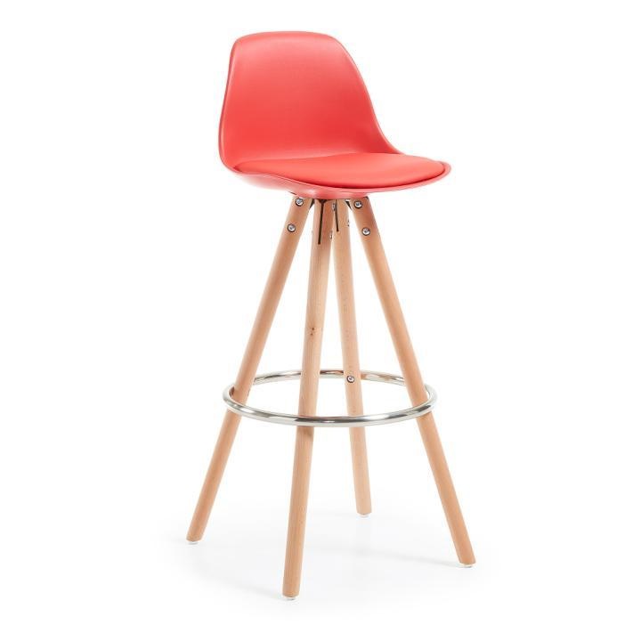 Барный стул La Forma Stag 36135, натуральный/хром/красный