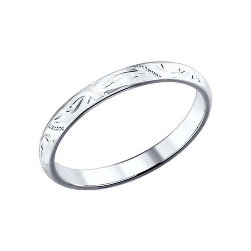Кольцо обручальное из серебра р. 22 SOKOLOV 94110015
