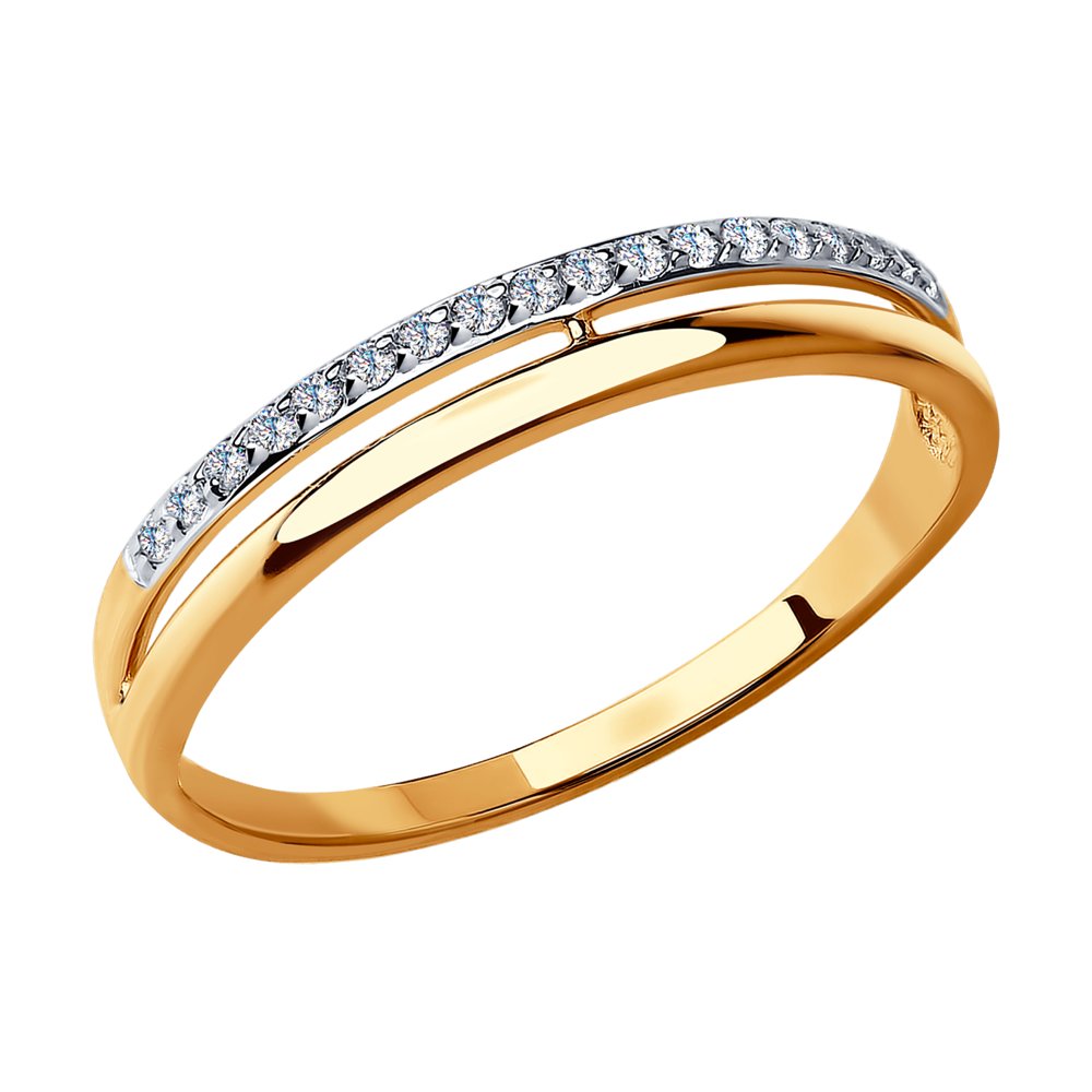 Обручальное кольцо женское SOKOLOV из золота с фианитами 017151 р.16