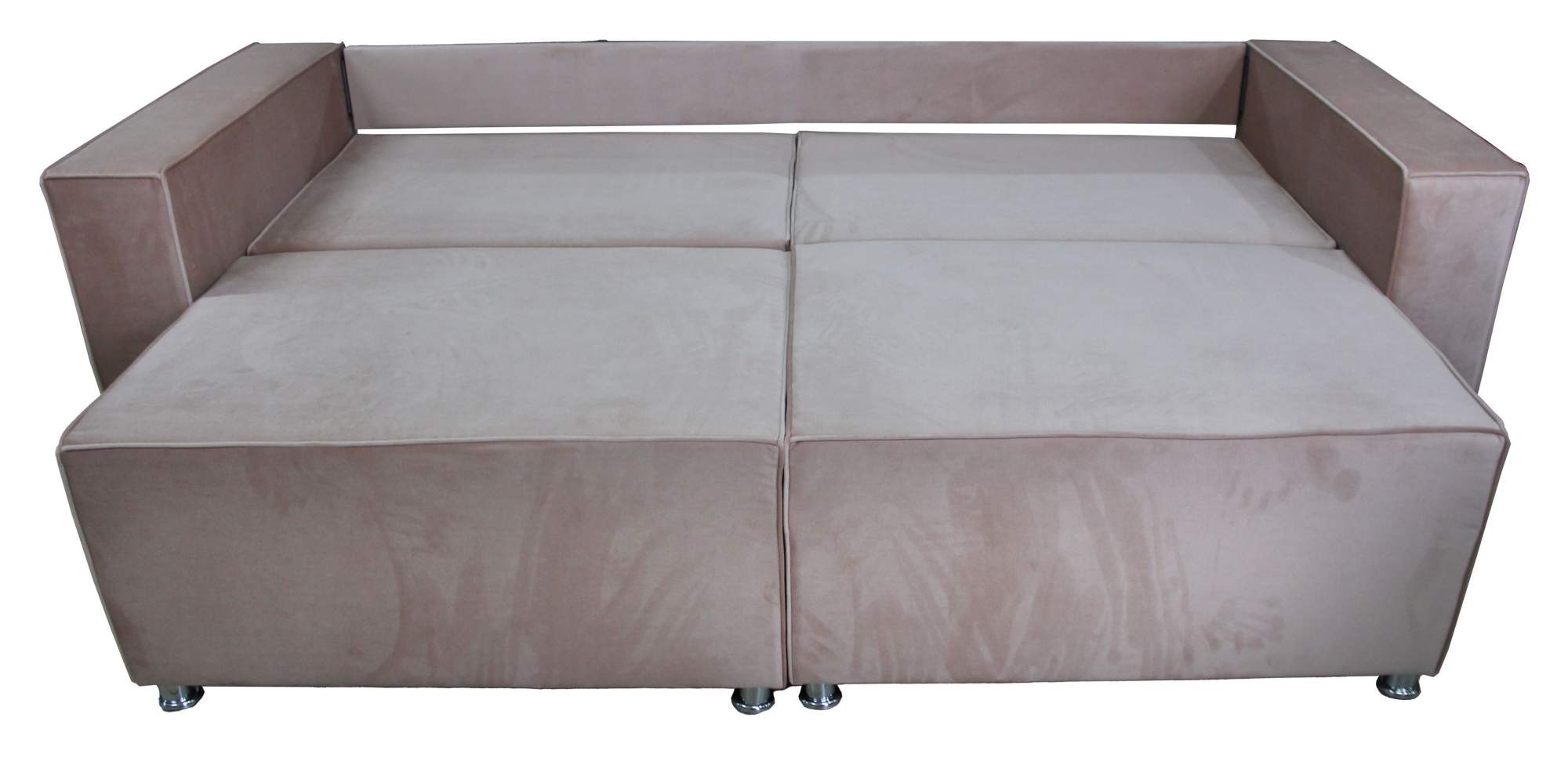 Угловая модель дивана-еврокнижки светлого цвета